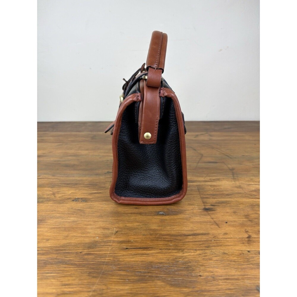 Vtg Liz Claiborne Leather Doctor Bag Satchel Purse Cognac Brown Top Handle - Picture 2 of 16